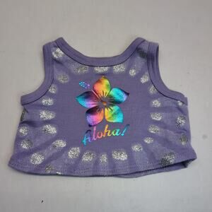 Build A Bear Aloha Shirt Purple Sparkle Glitter Tank Top